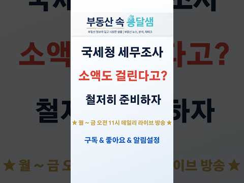 [영상뉴스] [부동산 속 옹달샘]소액도 세무조사 대상이 될 수 있다ᅵ #부동산 #부동산뉴스 #부동산시세 #자금조달계획서 #자금출처 #부동산법률 #세